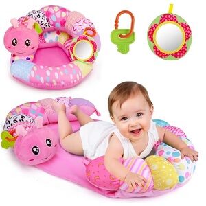 Colorful Baby Activity Mat with Mirror and Toys